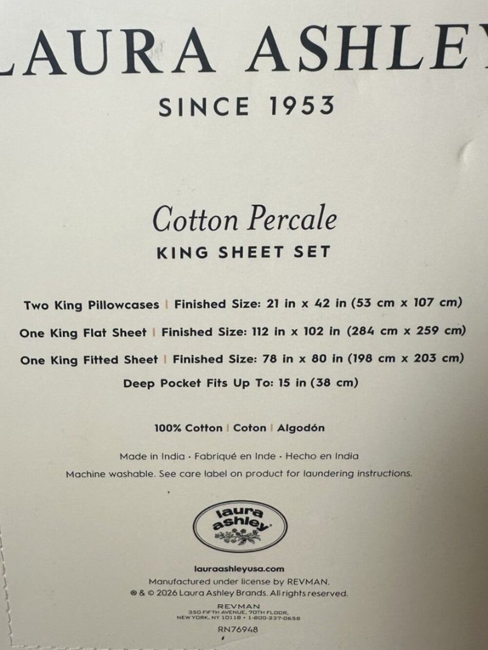 NWT - Laura Ashley King Sheet Set Bessie Pink 4pc Cottage Farmhouse Pink Roses - Picture 3 of 5